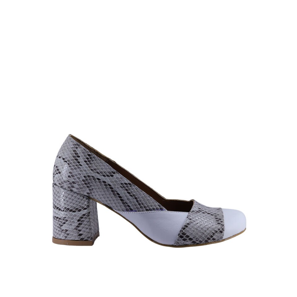 Hobby 263001 Hakiki Yılan Baskılı Deri Kadın Topuklu Ayakkabı