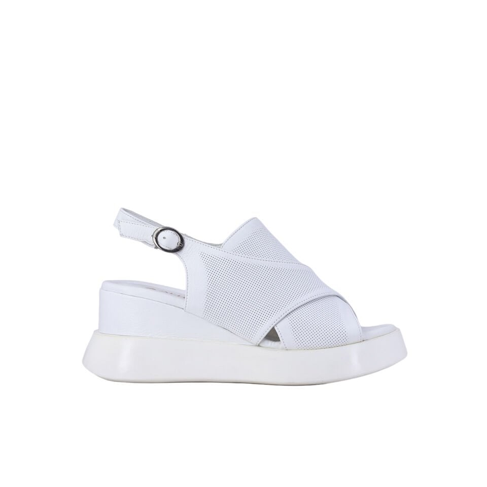 Albini 26Y10242 Hakiki Deri Dolgu Topuk Kadın Sandalet