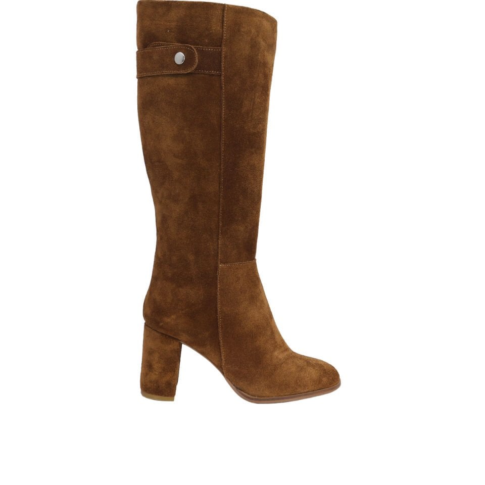 Hobby 25416S Hakiki Süet Deri Kadın Topuklu Çizme
