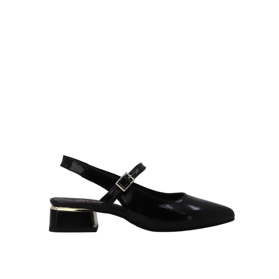 Albini Hakiki Rugan Deri Tokalı Slingback Kadın Topuklu Ayakkabı | ALB26109519YR
