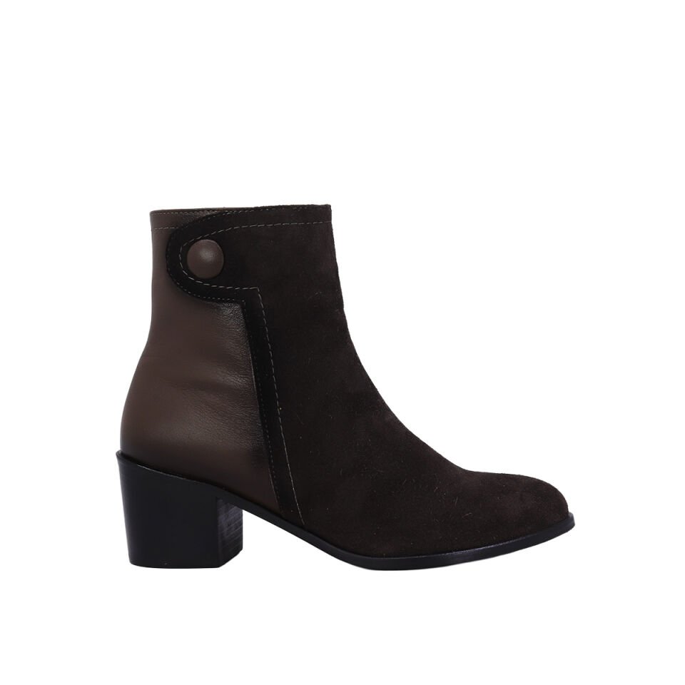 Hobby 26055S Kadın Hakiki Süet Deri Topuklu Bot