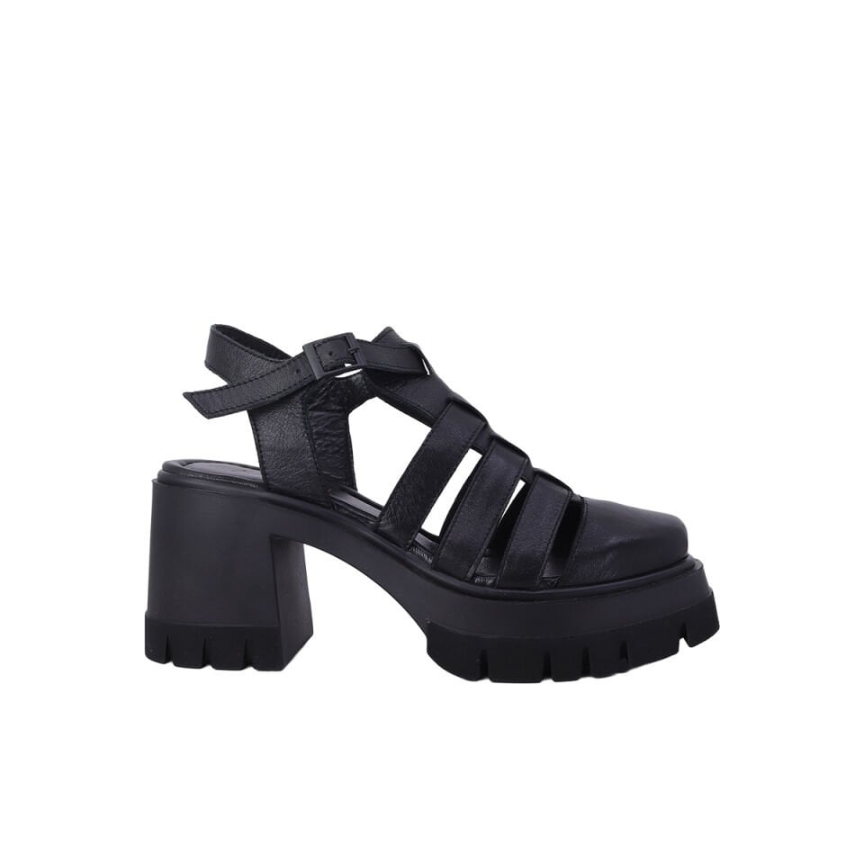 Albini 26101280 Hakiki Deri Topuklu Kadın Sandalet