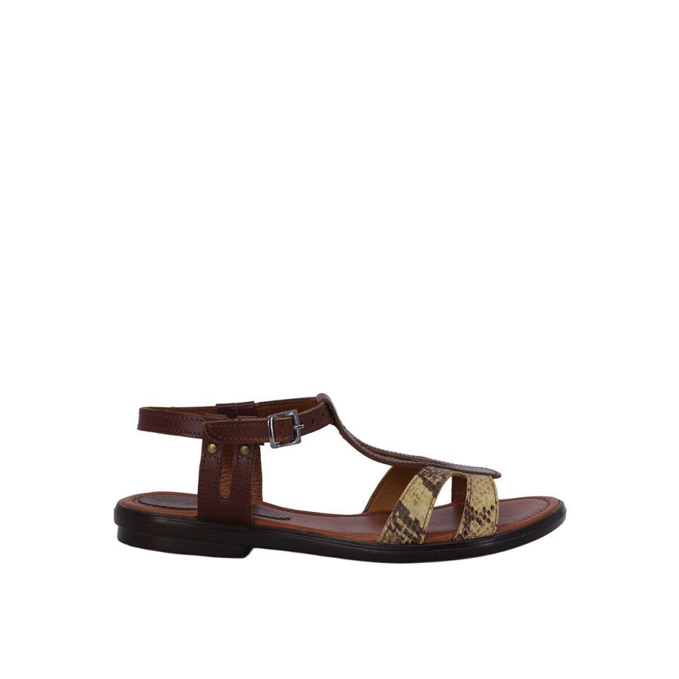 Hobby 264015 Hakiki Deri Düz Kadın Sandalet