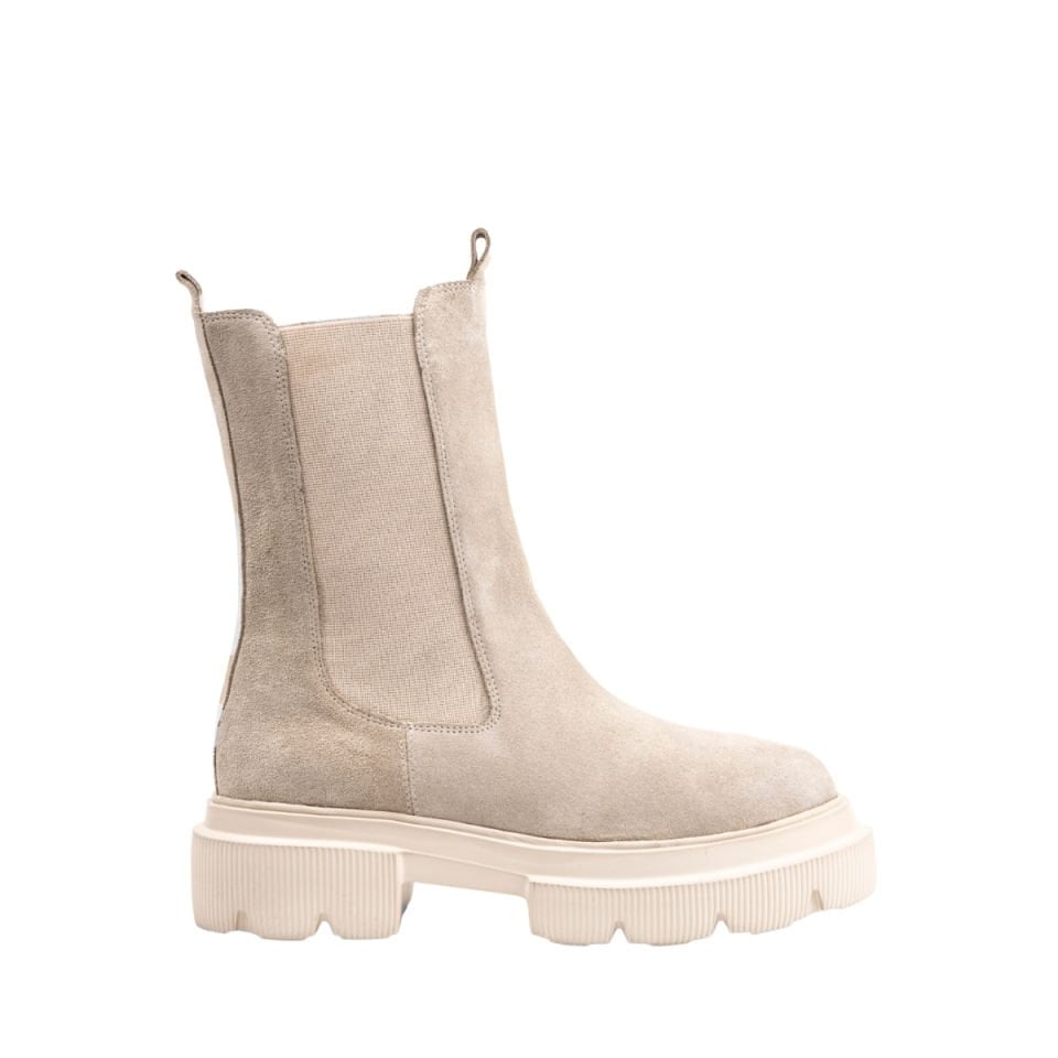 Fhoes 268615S Hakiki Süet Deri Kadın Lastikli Postal  Bot