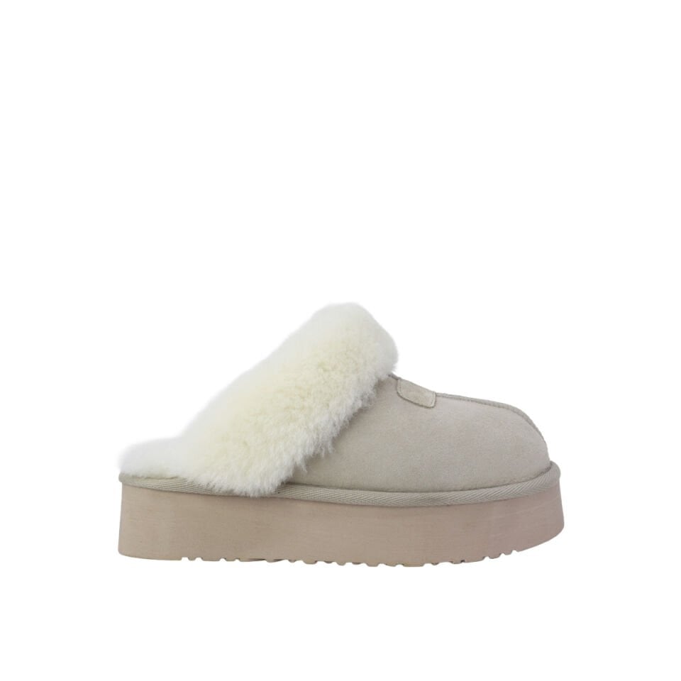 Hobby 26610 Hakiki Süet Deri Kürklü Topuklu Kadın Terlik