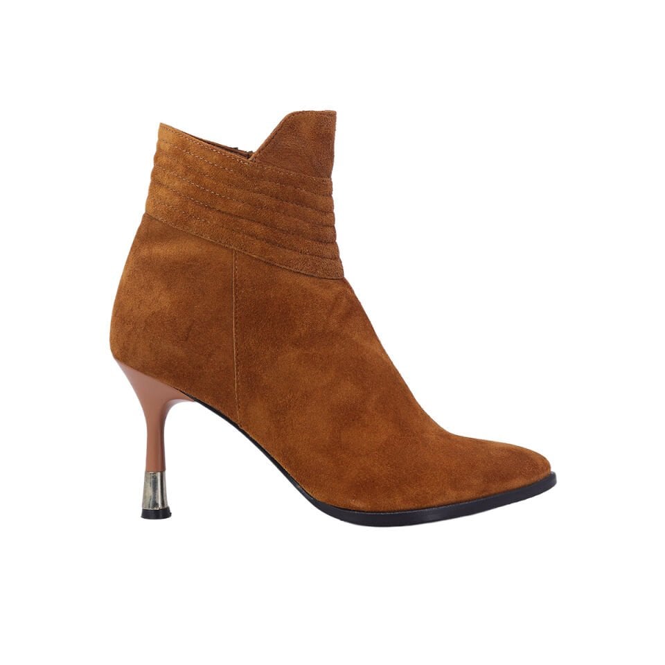 Hobby FB26057S Hakiki Süet Deri Topuklu Kadın Bot